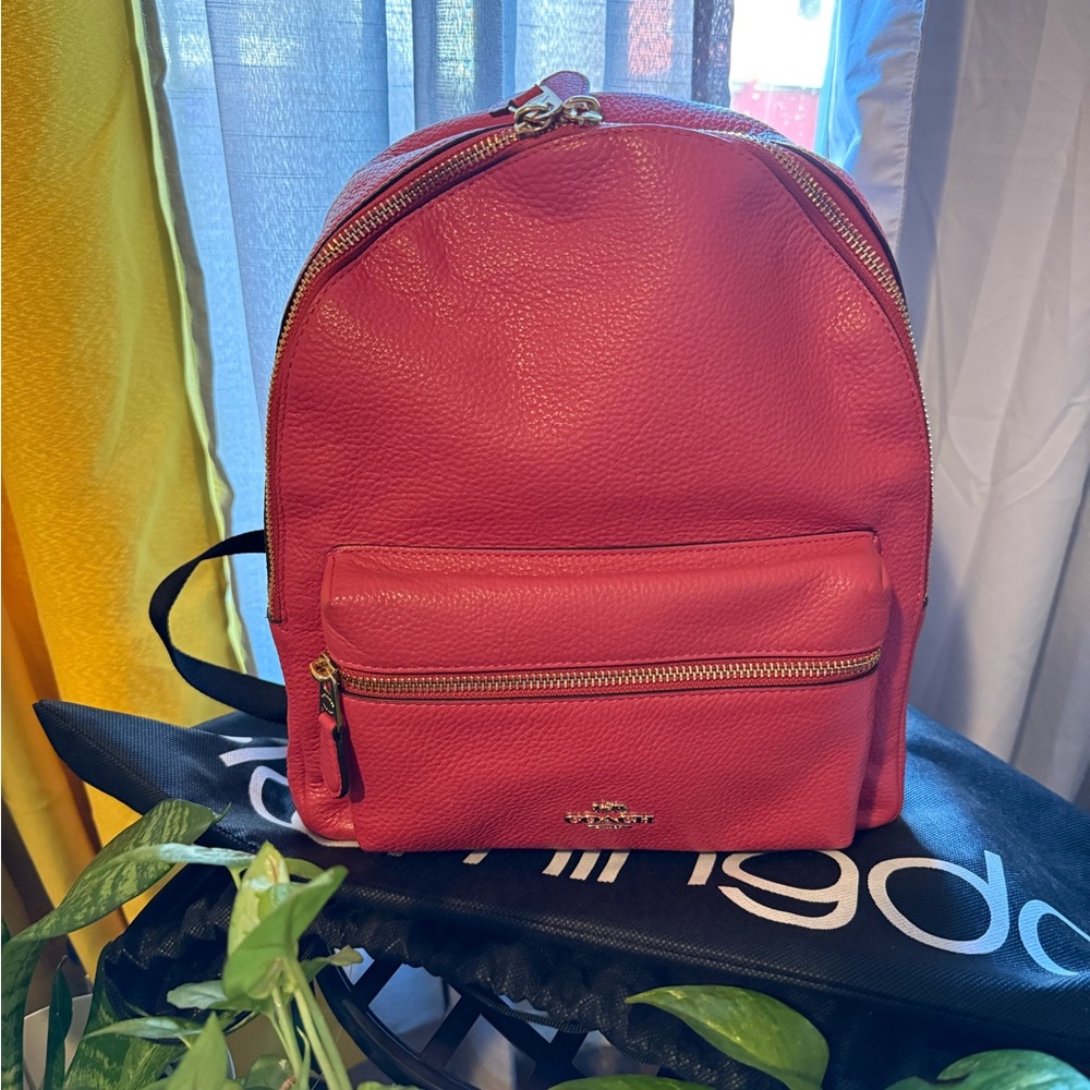 Coach Pink Leather Backpack